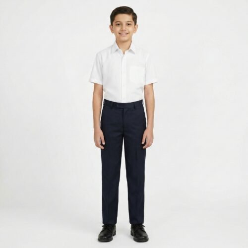 White PC Oxford HS Shirt & Navy PV Matty Pant High School Boys Uniform Set