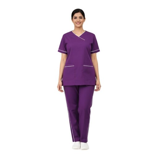 Lavender PC HS Womens Medical Scrub Suit